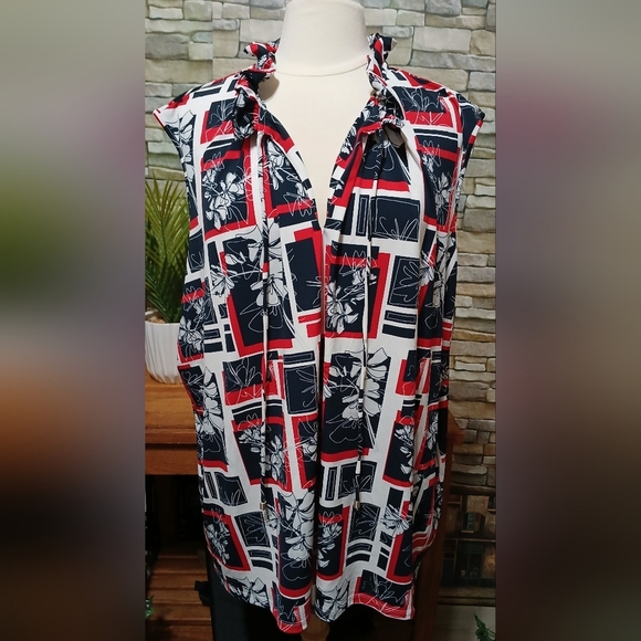 The Limited Tops - Womens 3X The Limited Floral Tropical Sleeveless Blouse